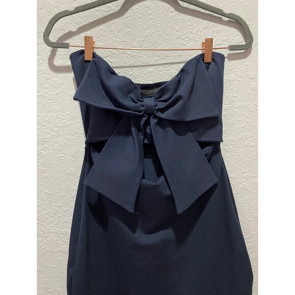 VICI Libby Stapless Cutout Ruffle Midi Dress Size L Dark Blue Glam Occasion - Picture 3 of 7